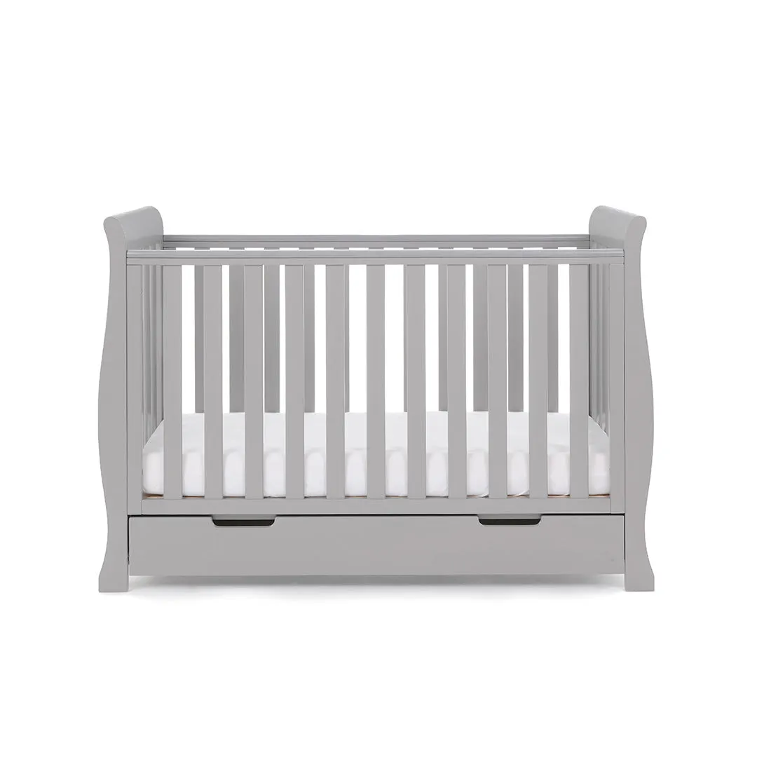 OBABY Stamford Mini Sleigh Cot Bed - Warm Grey