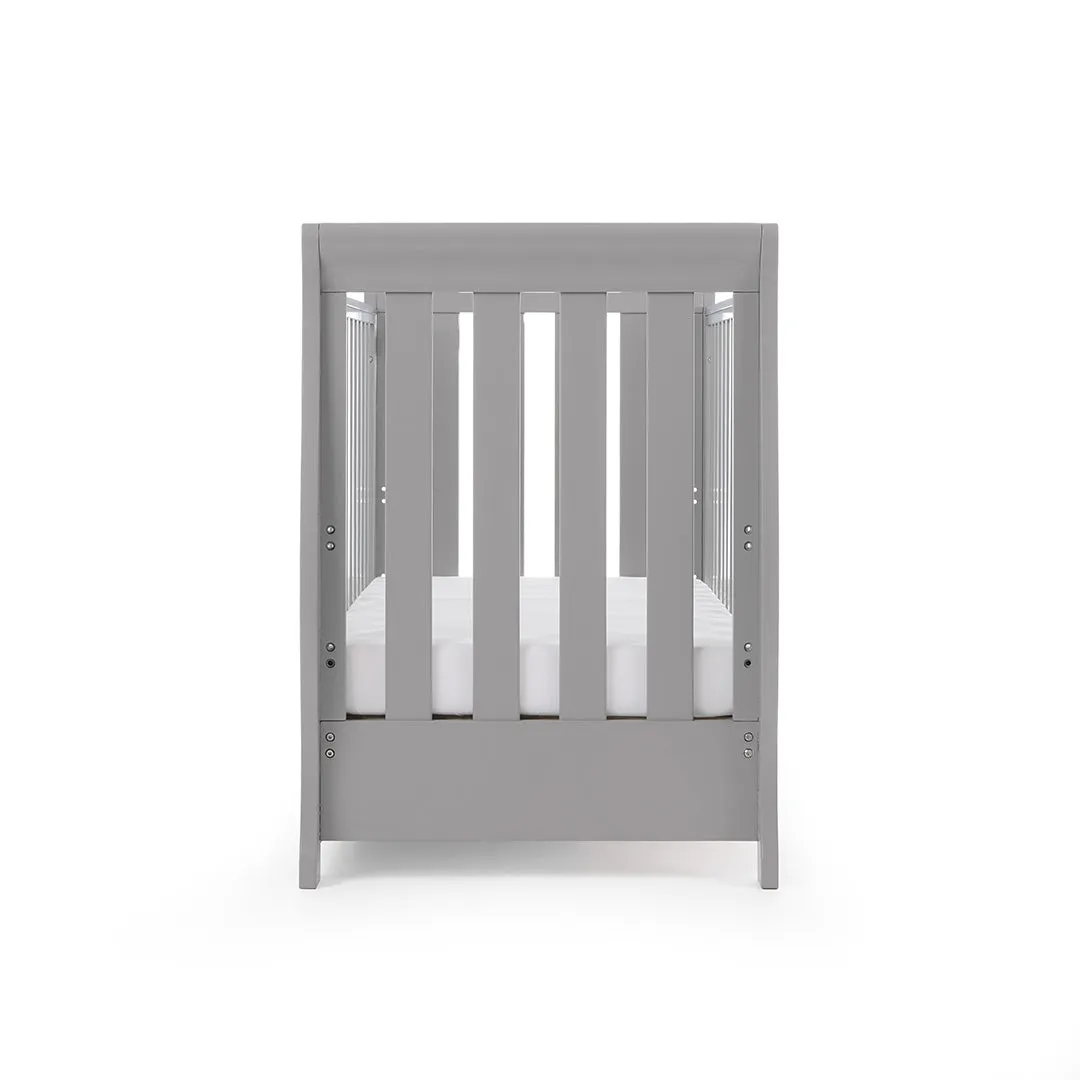 OBABY Stamford Mini Sleigh Cot Bed - Warm Grey