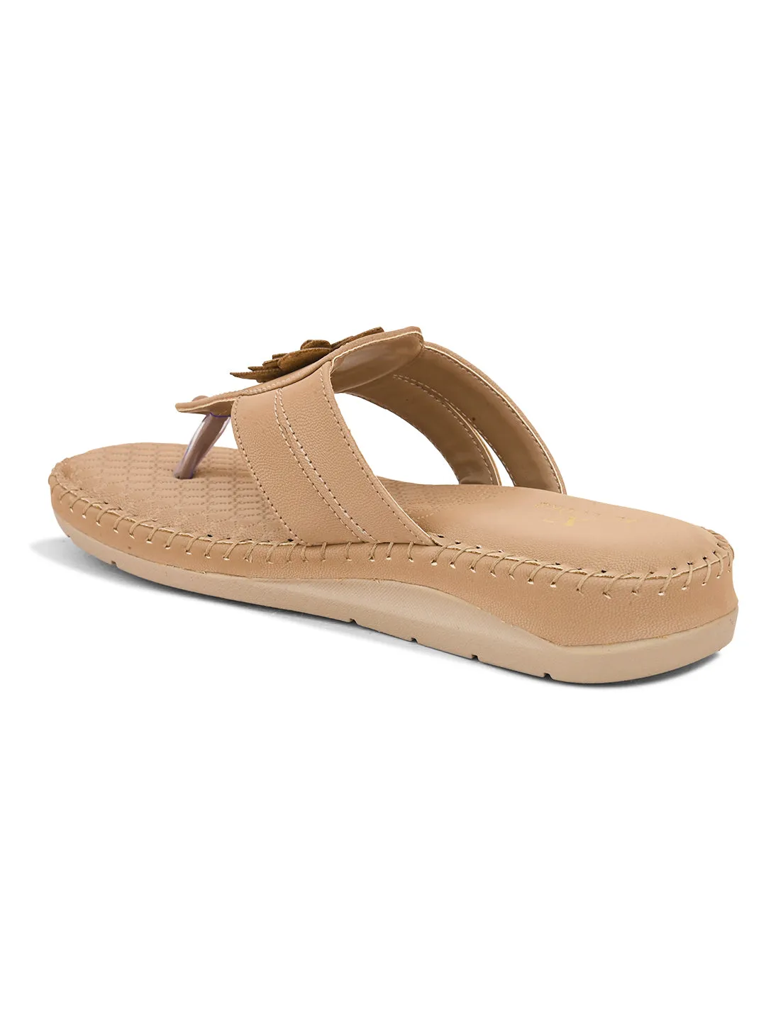 Orthopedic Flat Slippers - Flower Embellishment Flats