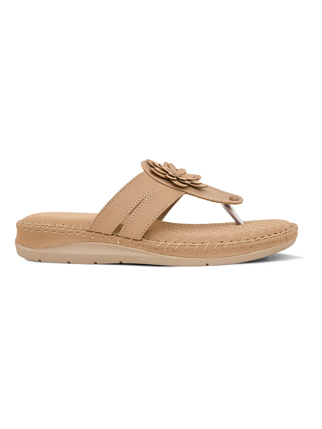 Orthopedic Flat Slippers - Flower Embellishment Flats