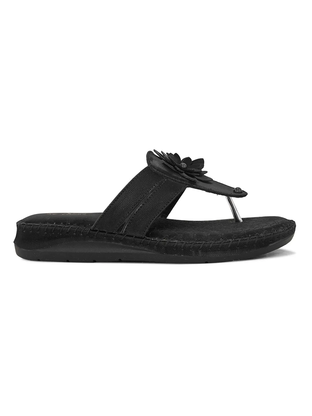 Orthopedic Flat Slippers - Flower Embellishment Flats