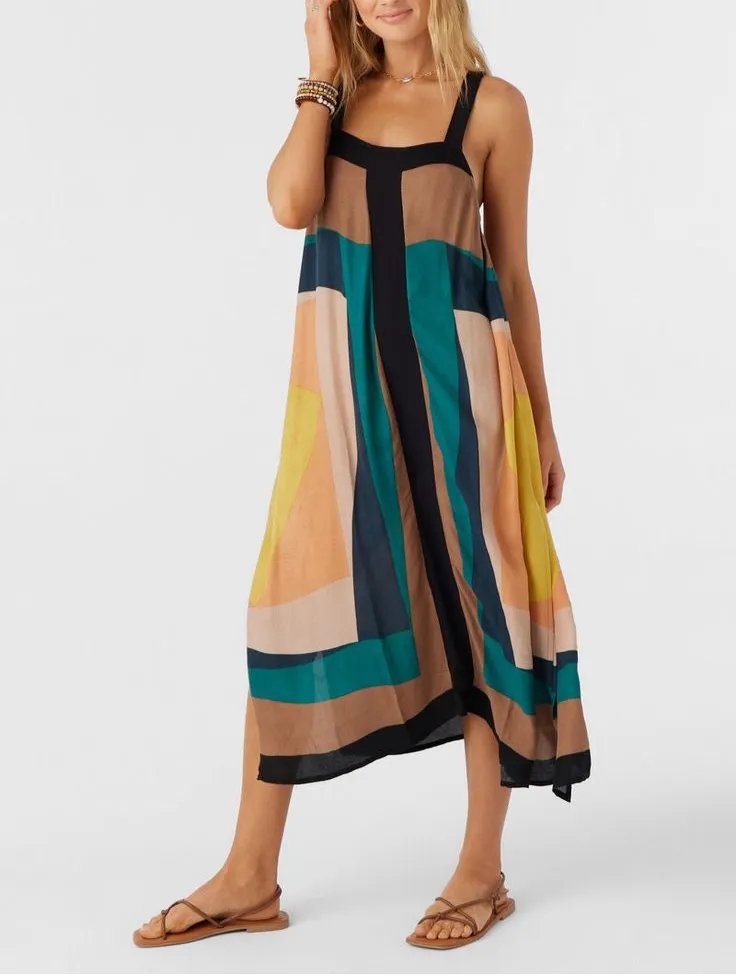 Peaceful Easy Feeling Colorblock Midi Dress