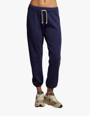 Perfect White Tee Toni French Terry Joggers in Dusk