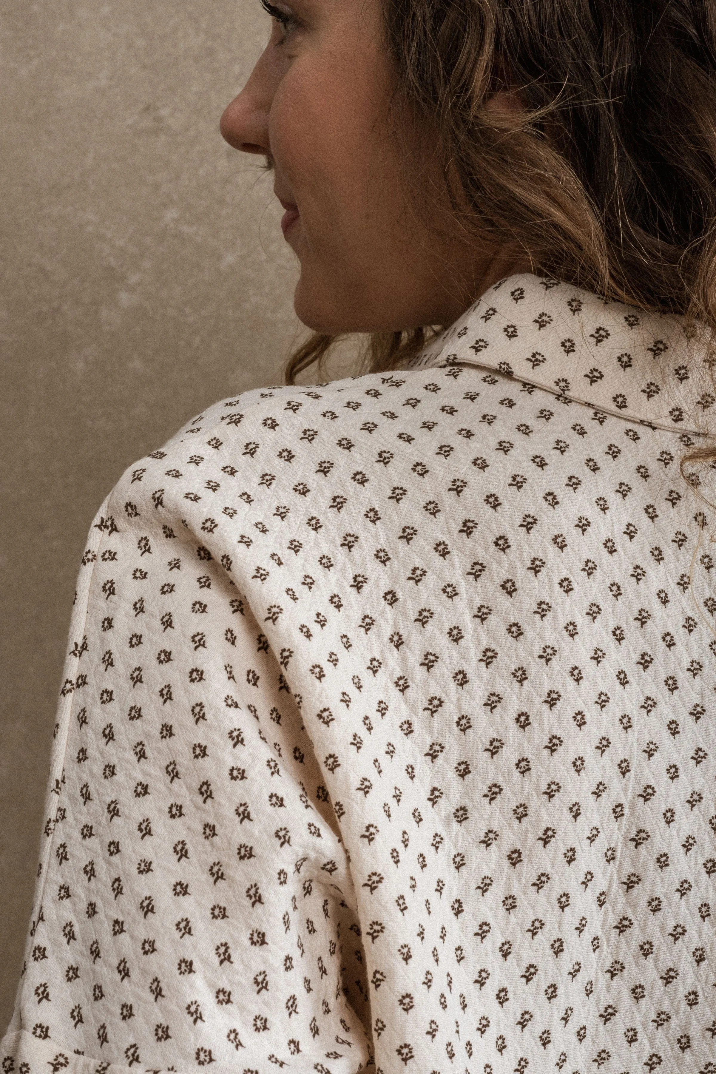 Perth Button Down - Cream Floral