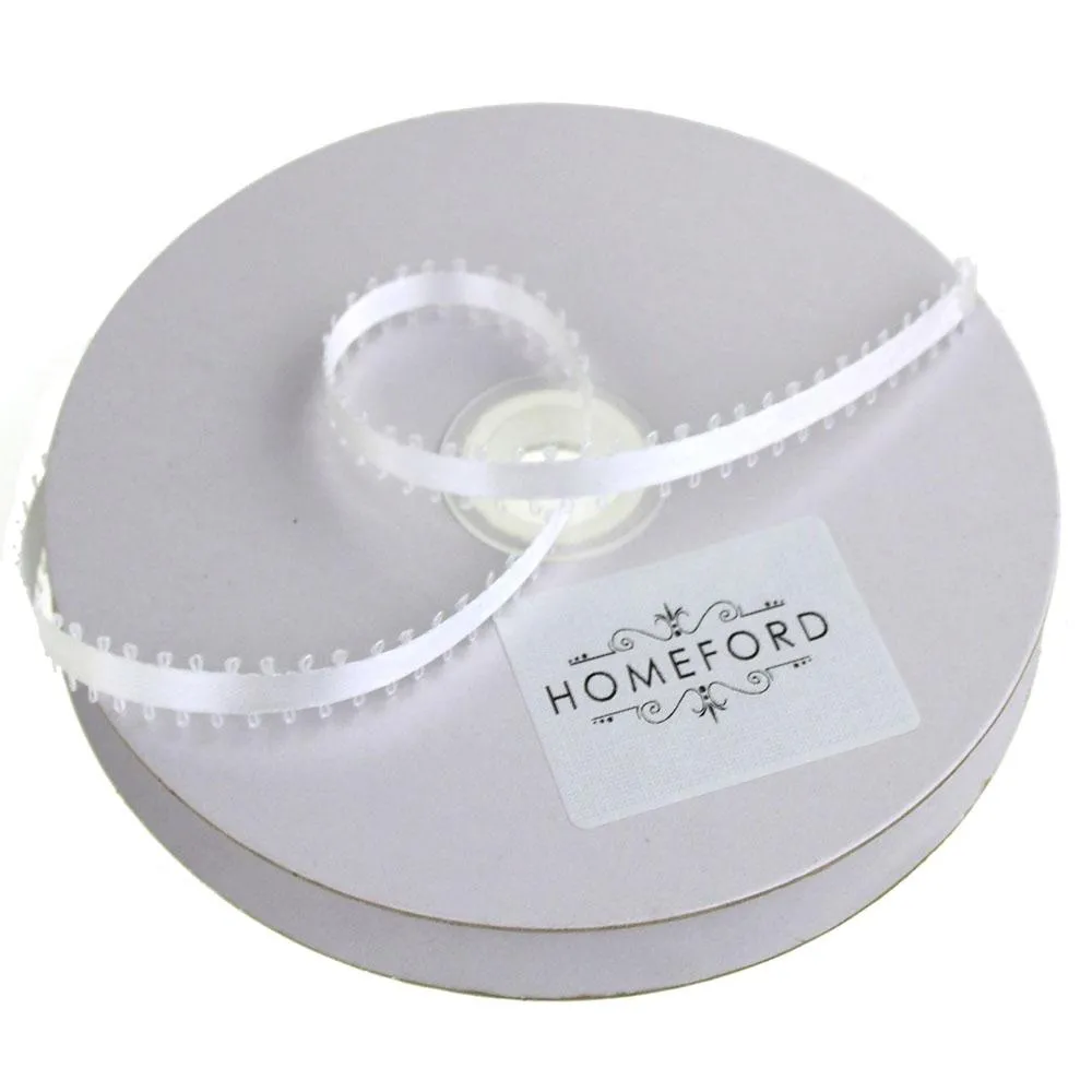 Picot Edge Double Face Satin Ribbon, 3/16-inch, 50-yard