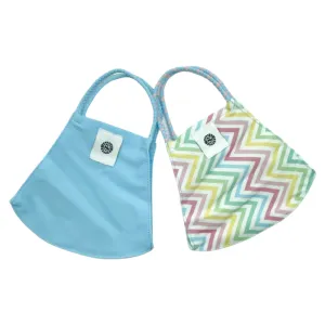 Pom Masks by Pomchies - Spring Chevron / Solid Blue