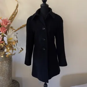 Preston &amp; York Wool Trench Coat with Hot Pink Lining Trim NWOT sz 12