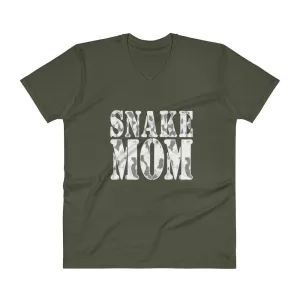 Proud Snake Mom Herping Herpetology Herper Snakes V-Neck T-Shirt