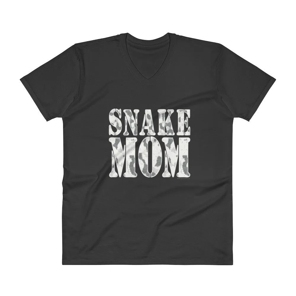 Proud Snake Mom Herping Herpetology Herper Snakes V-Neck T-Shirt