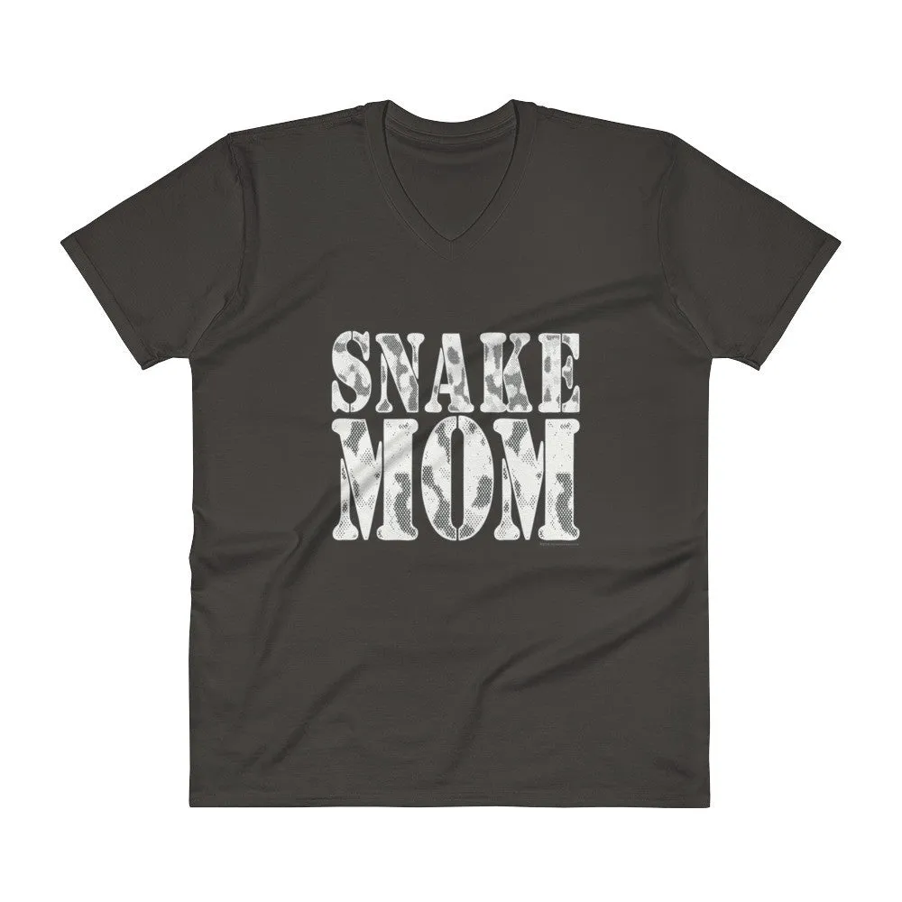 Proud Snake Mom Herping Herpetology Herper Snakes V-Neck T-Shirt