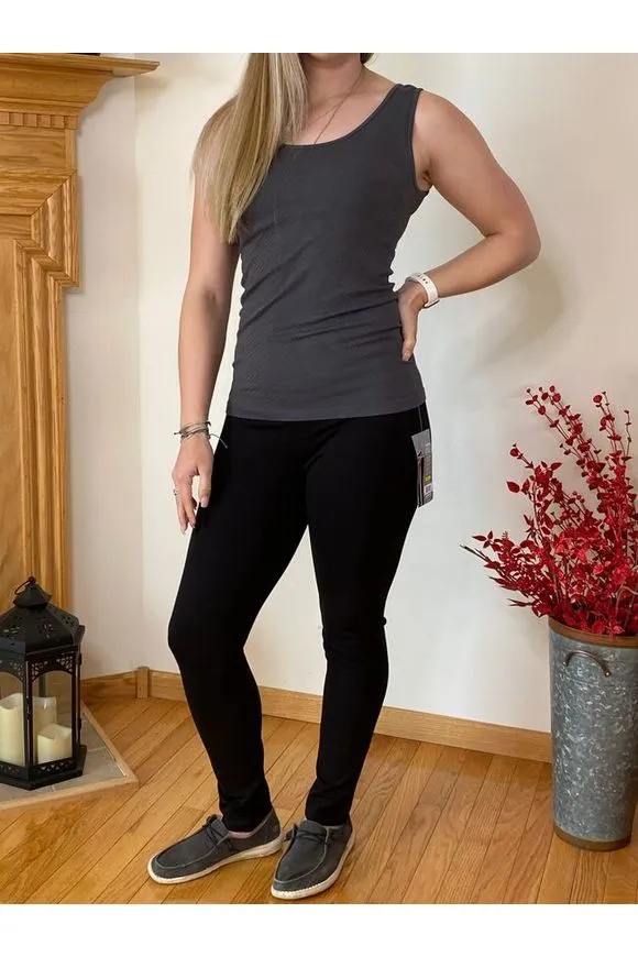 Pure Essence - Jacquard Bamboo Camisole 27" - Charcoal Gray
