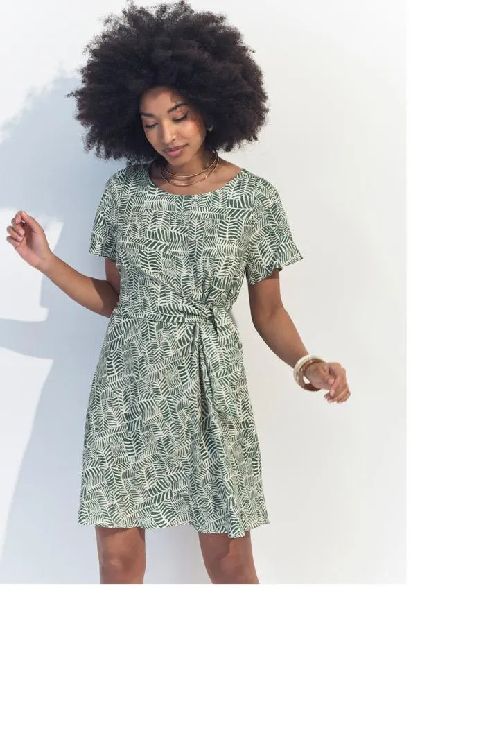 RAMI - Robe verte imprimé tropical chic