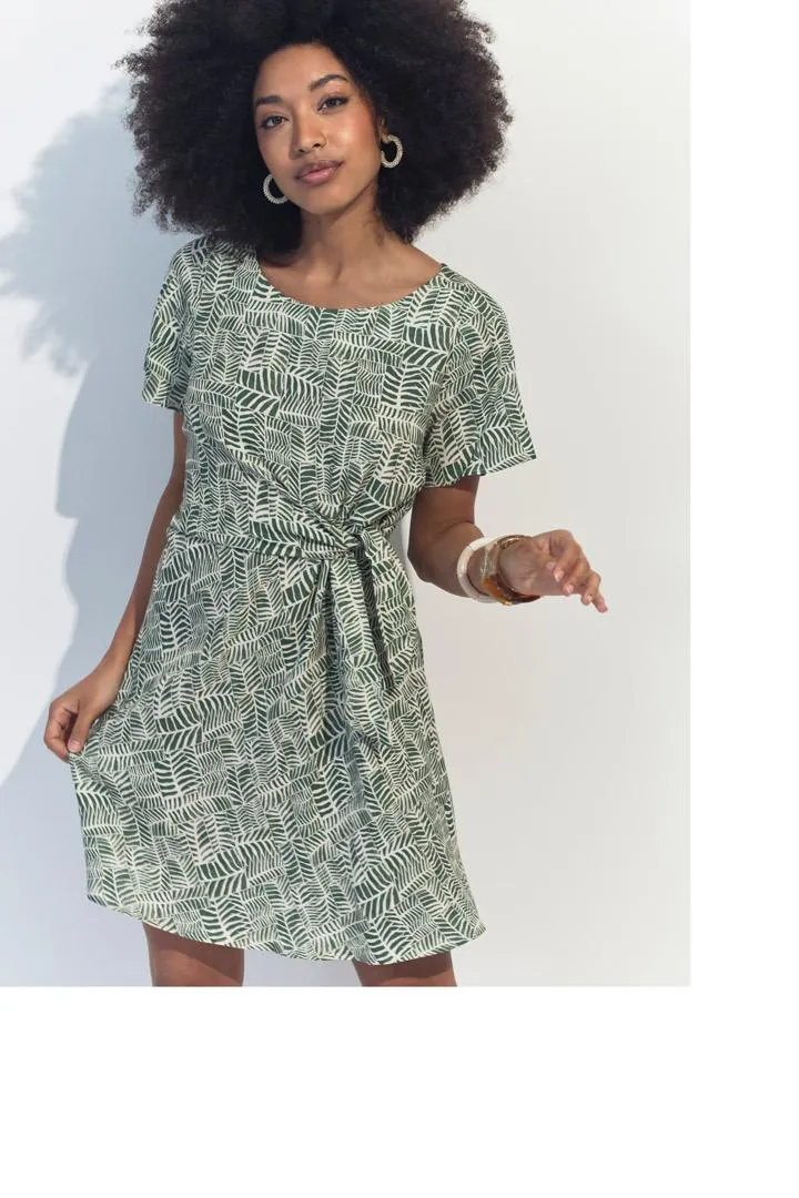 RAMI - Robe verte imprimé tropical chic