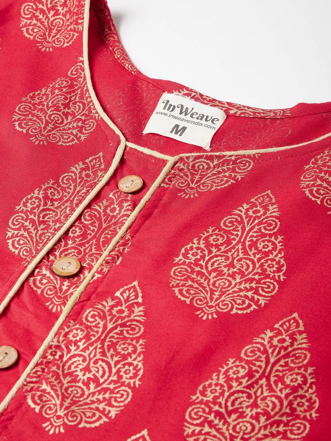 Red Slit Kurta With Palazo