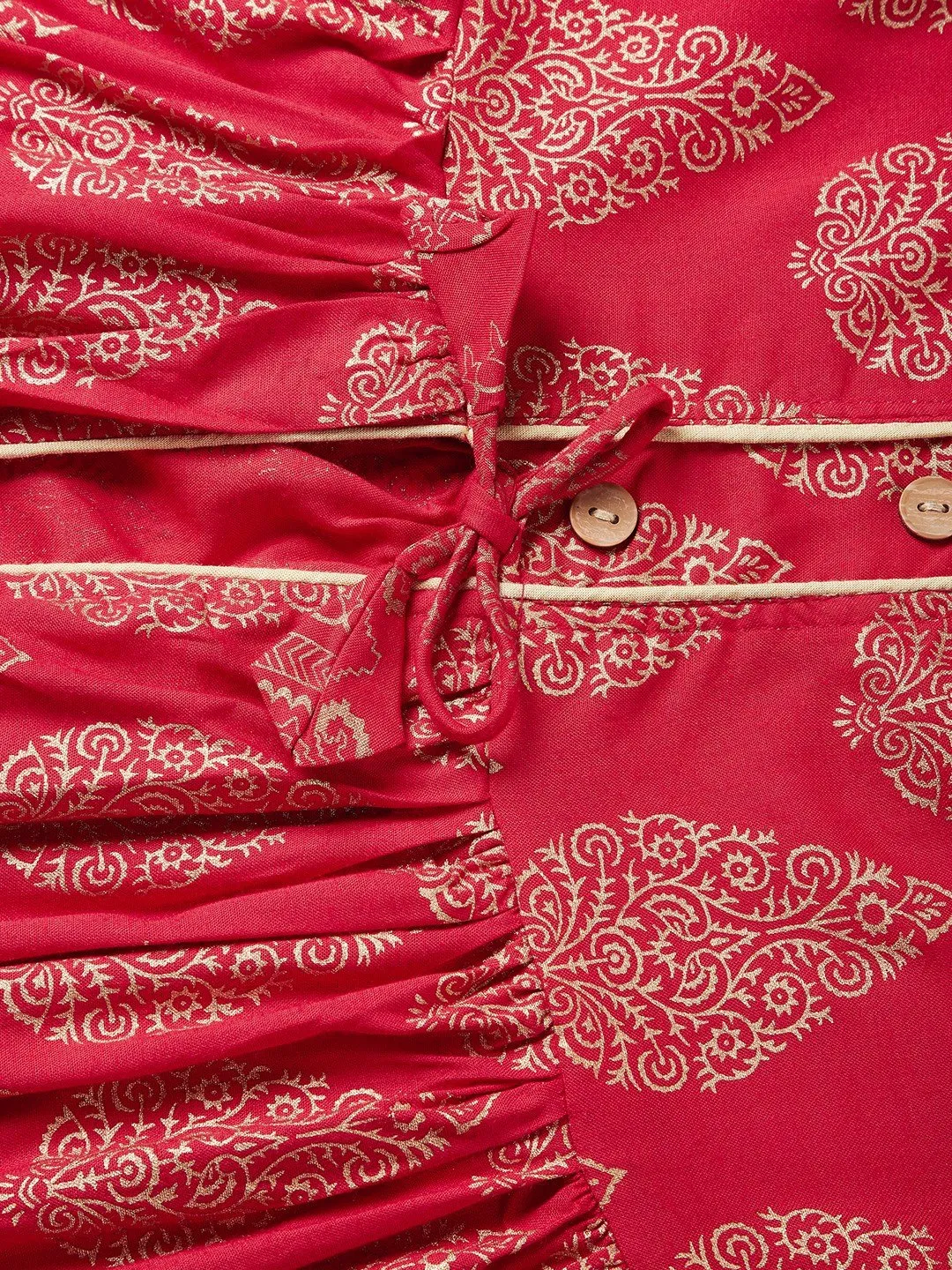 Red Slit Kurta With Palazo