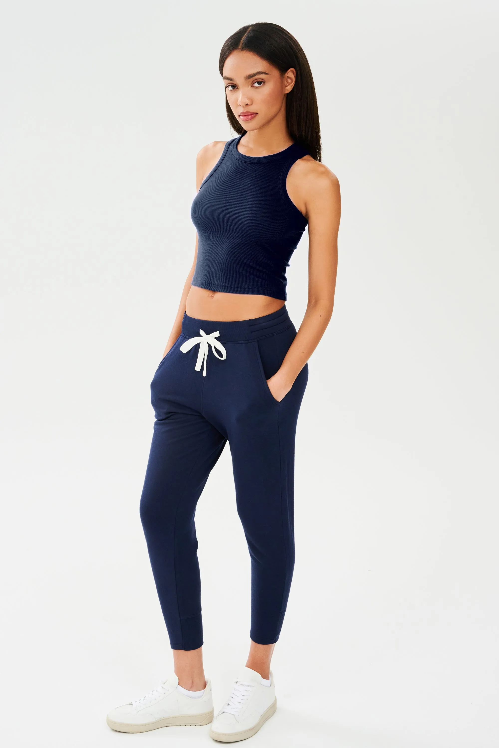 Reena Fleece 7/8 Sweatpant - Indigo