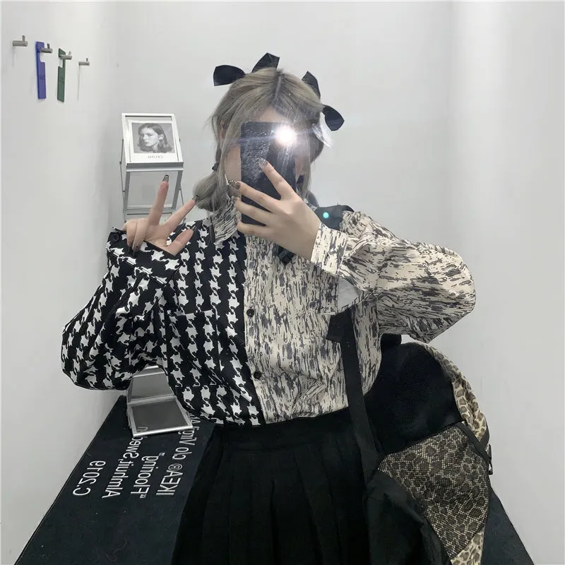 RETRO CHIC COLORBLOCK LONG SLEEVE SHIRT UB2700