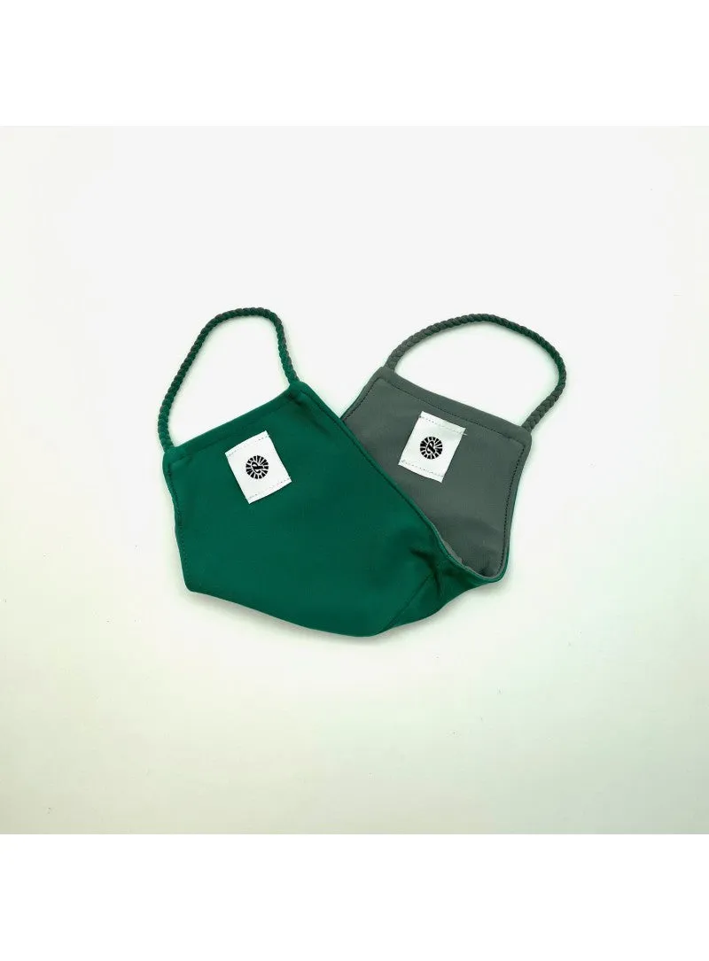 Reversible Pom Mask by Pomchies - Bottle Green / Grey