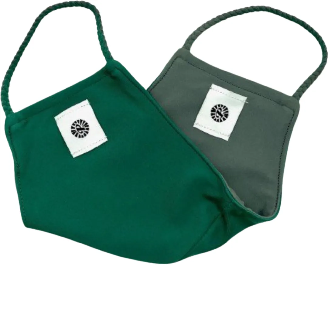 Reversible Pom Mask by Pomchies - Bottle Green / Grey