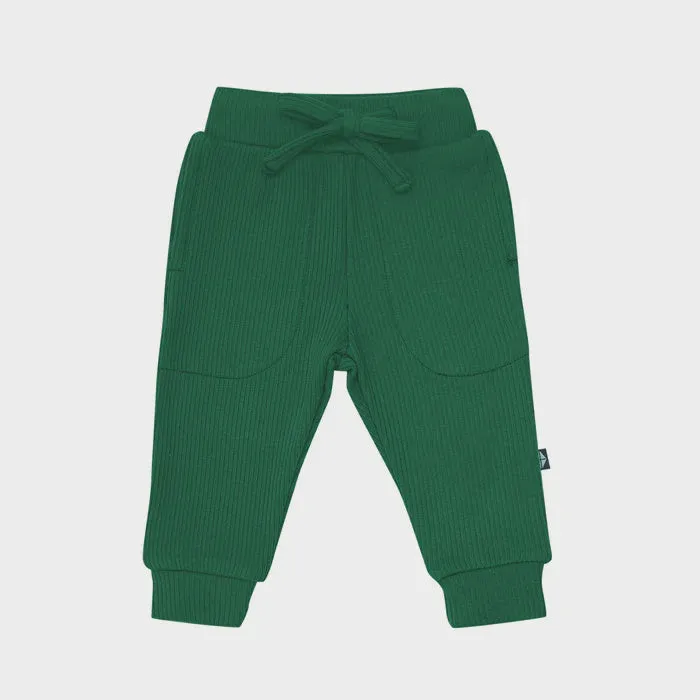 Ribbed Jogger in Forest