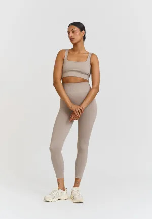 Ribbed Seamless Leggings - Cappuccino
