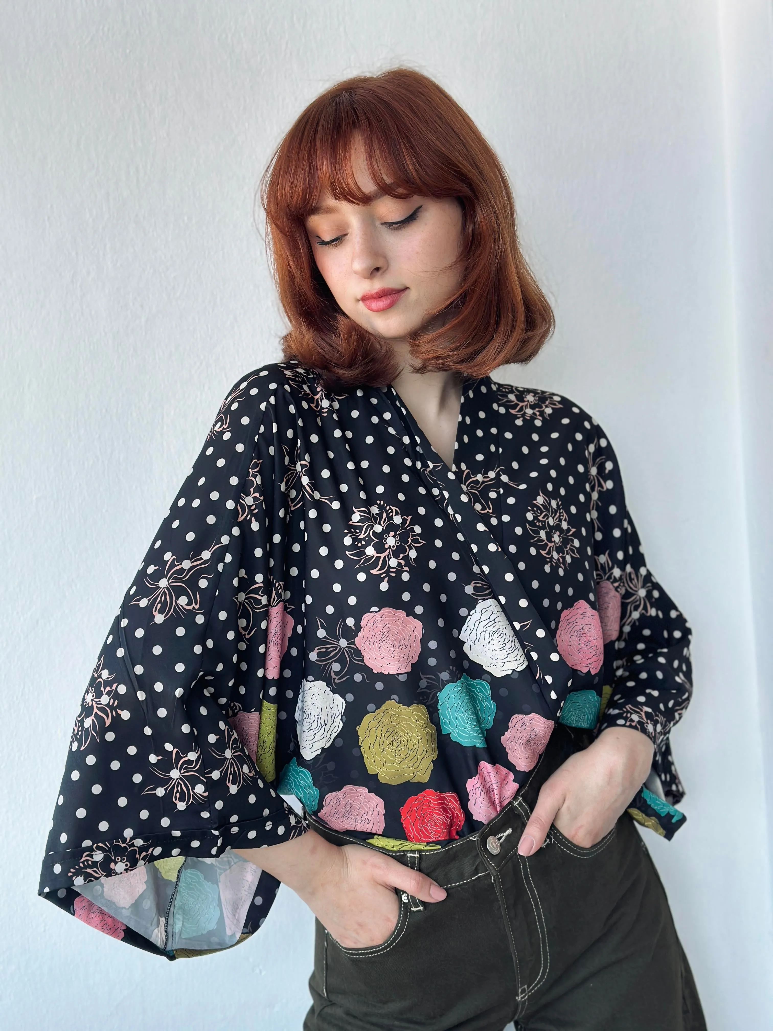 Rose Pattern Mini Kimono