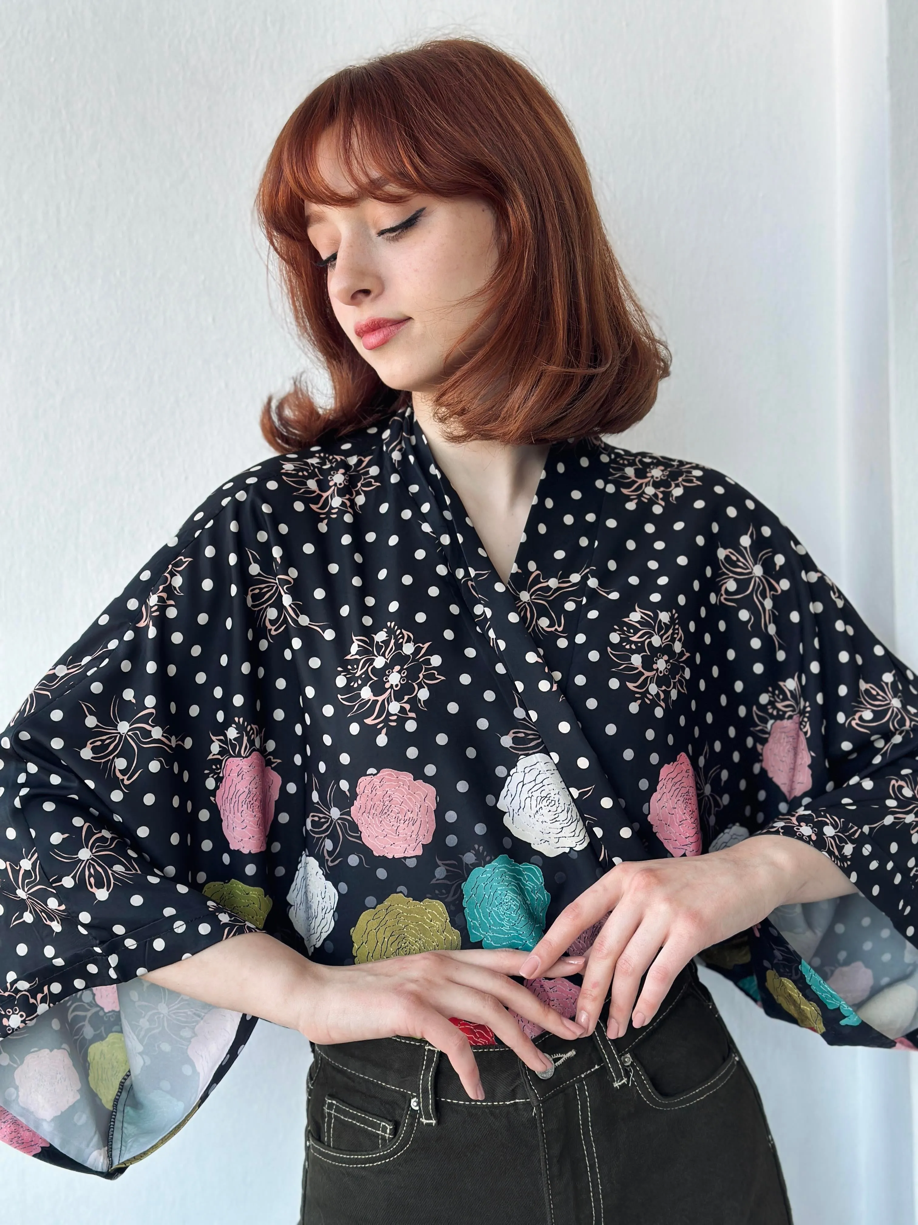 Rose Pattern Mini Kimono
