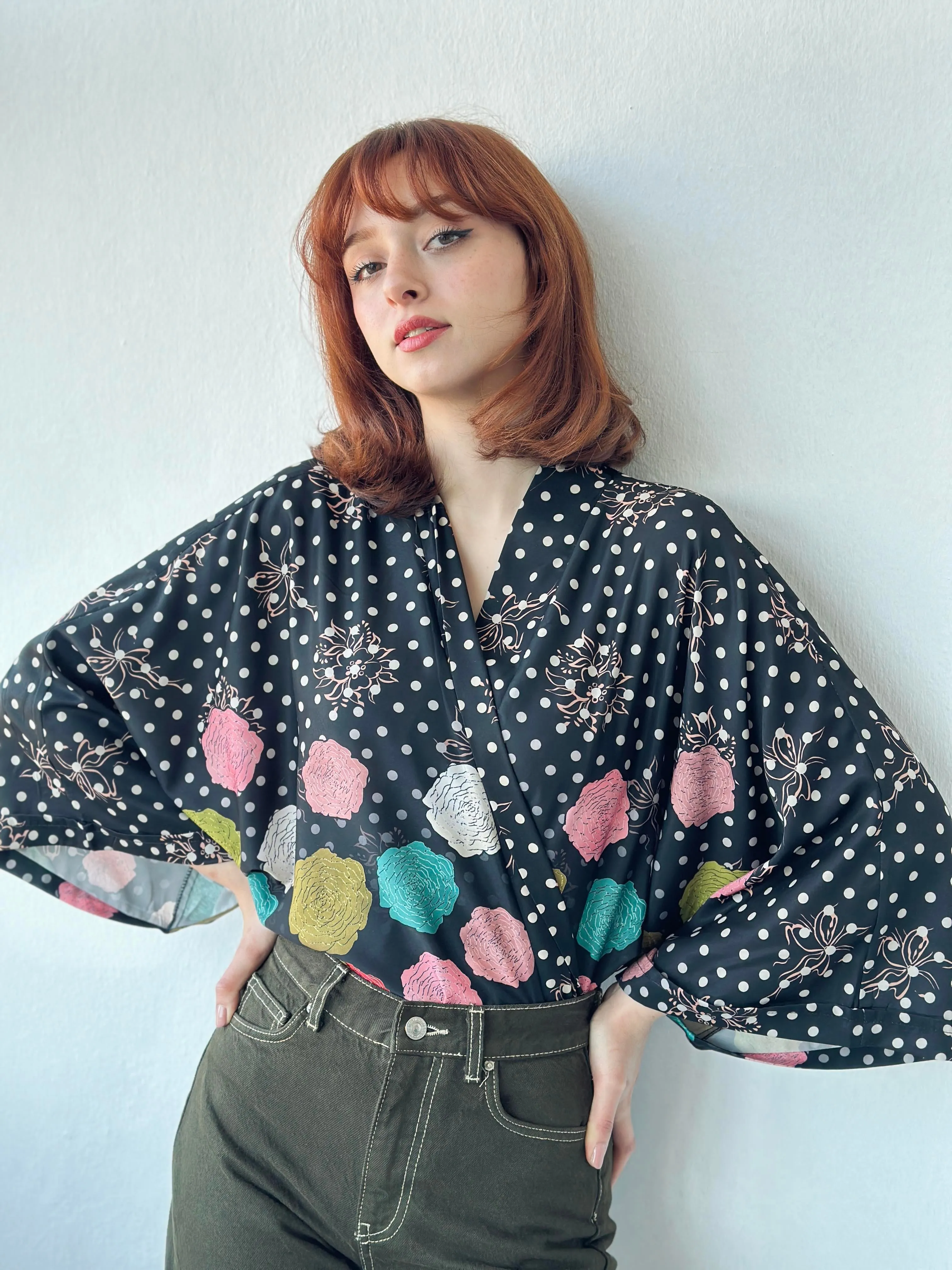 Rose Pattern Mini Kimono