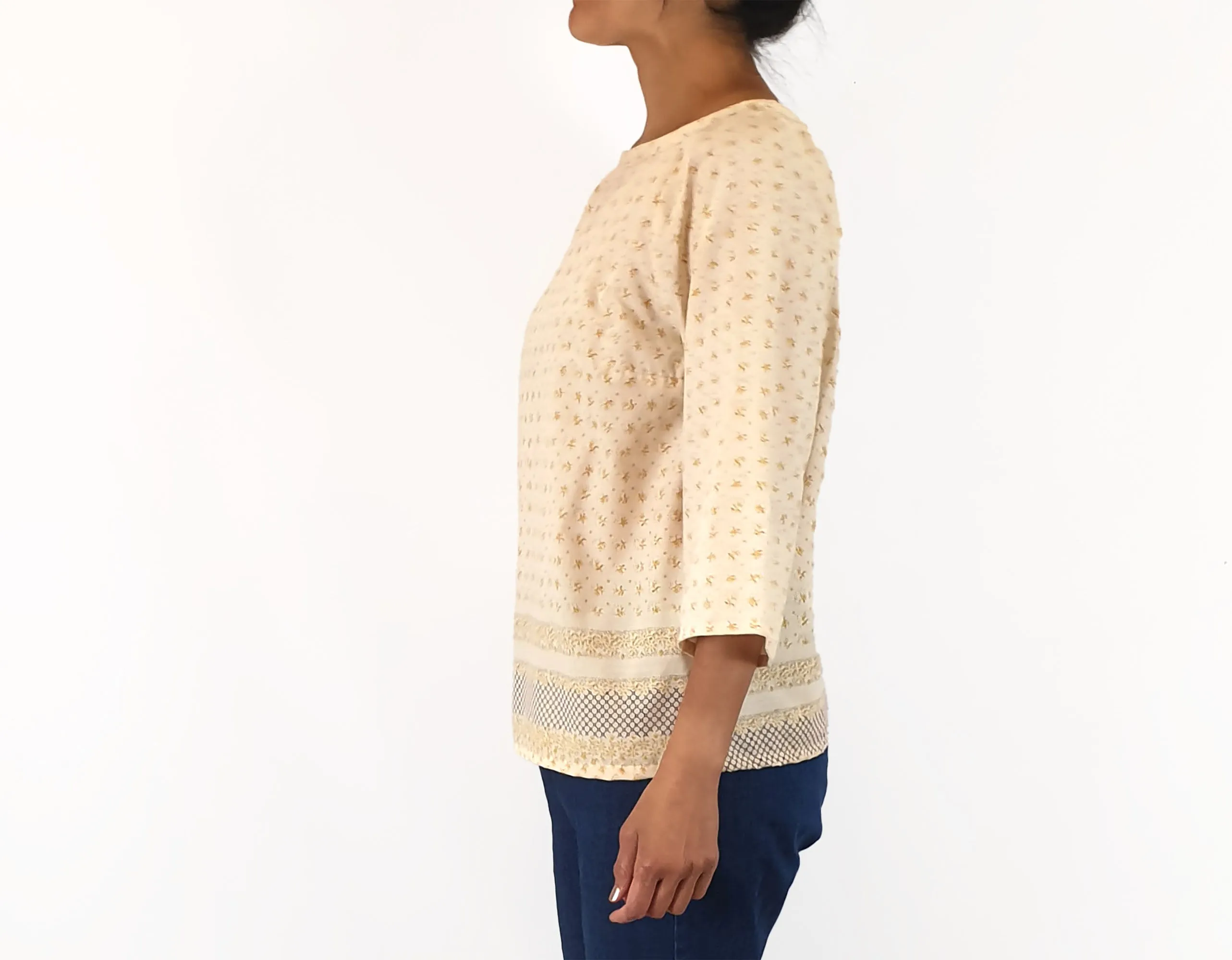 Rummage Style yellow cotton top size 12 (tiny fit, best fits 10)
