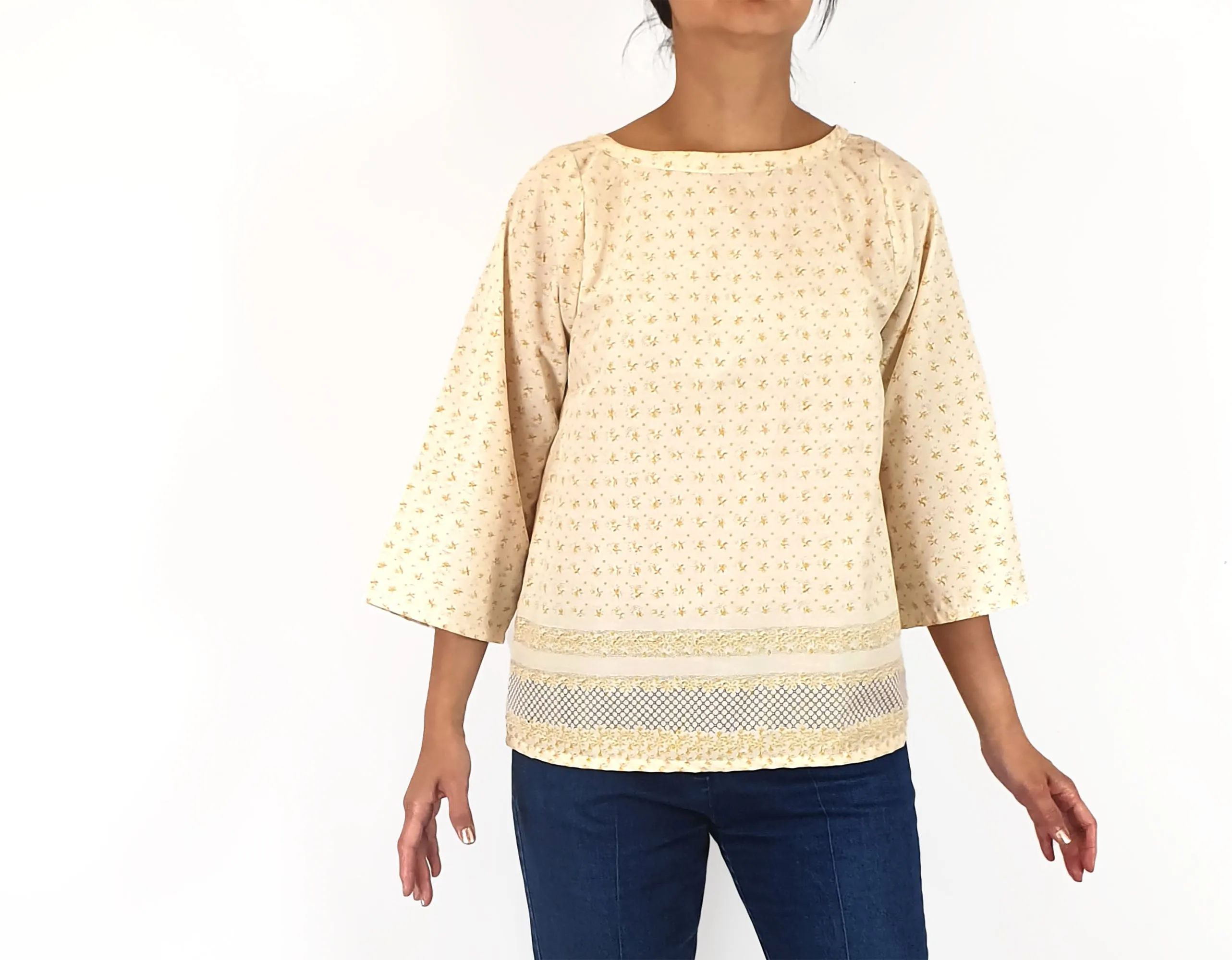 Rummage Style yellow cotton top size 12 (tiny fit, best fits 10)