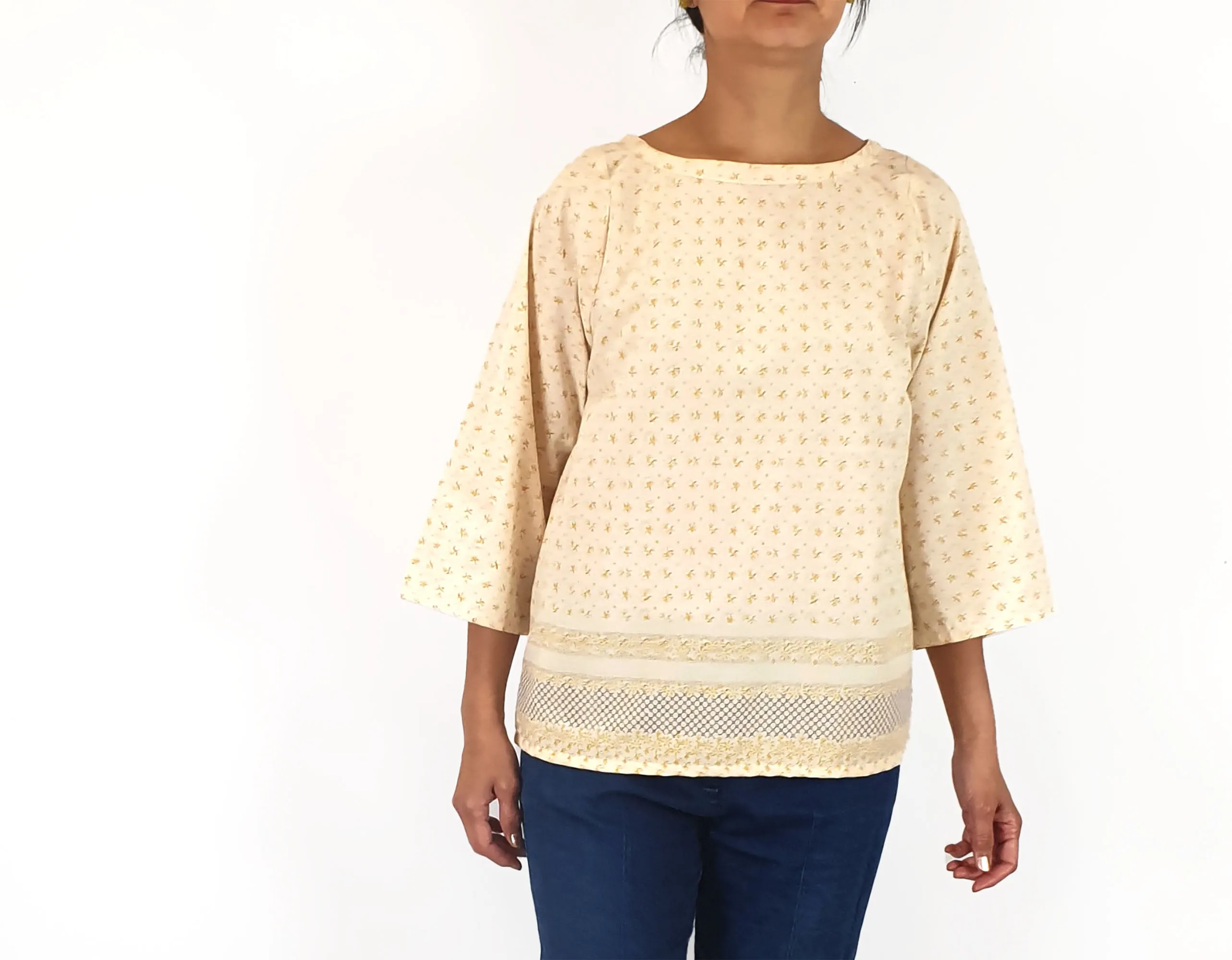 Rummage Style yellow cotton top size 12 (tiny fit, best fits 10)