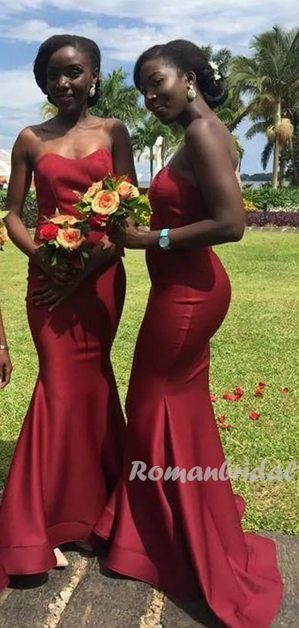 Sexy Mermaid Sweetheart Sleeveless Long Bridesmaid Dresses Online,RBWG0076