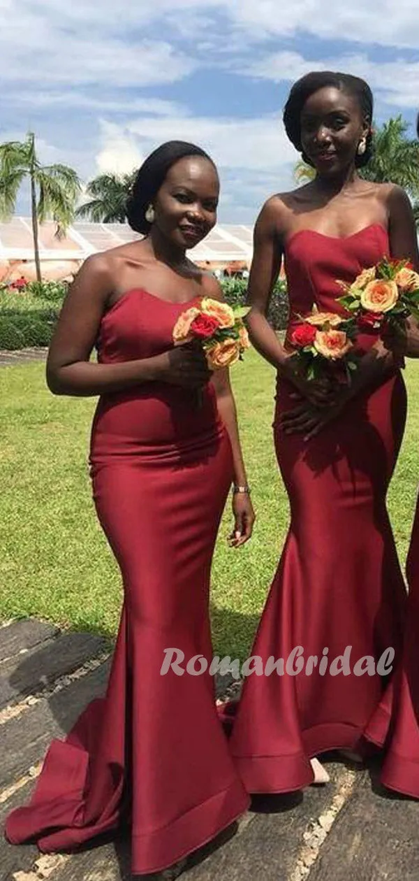 Sexy Mermaid Sweetheart Sleeveless Long Bridesmaid Dresses Online,RBWG0076