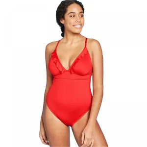 Shade & Shore Women's Ruffle Front One Piece Swimsuit