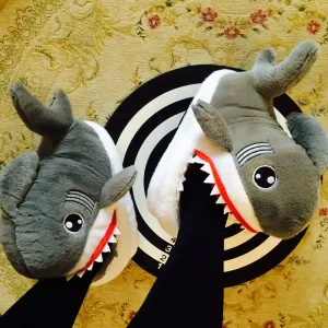 Shark Slippers Warm Soft Bottom Home House Indoor Floor Shark Shape