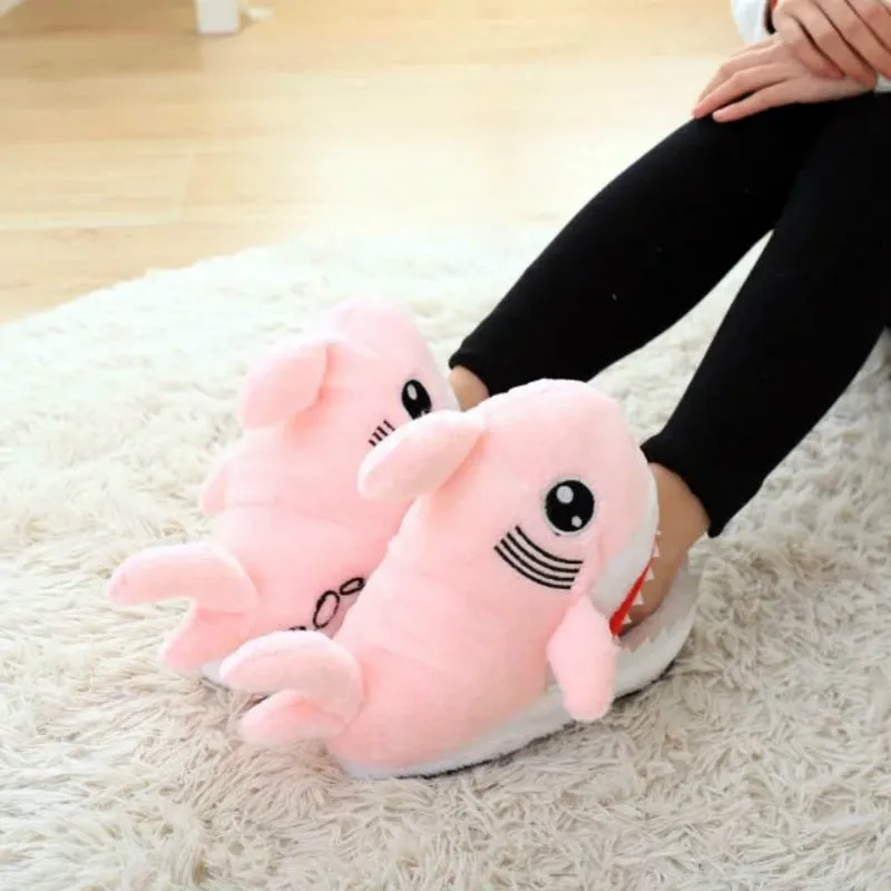 Shark Slippers Warm Soft Bottom Home House Indoor Floor Shark Shape
