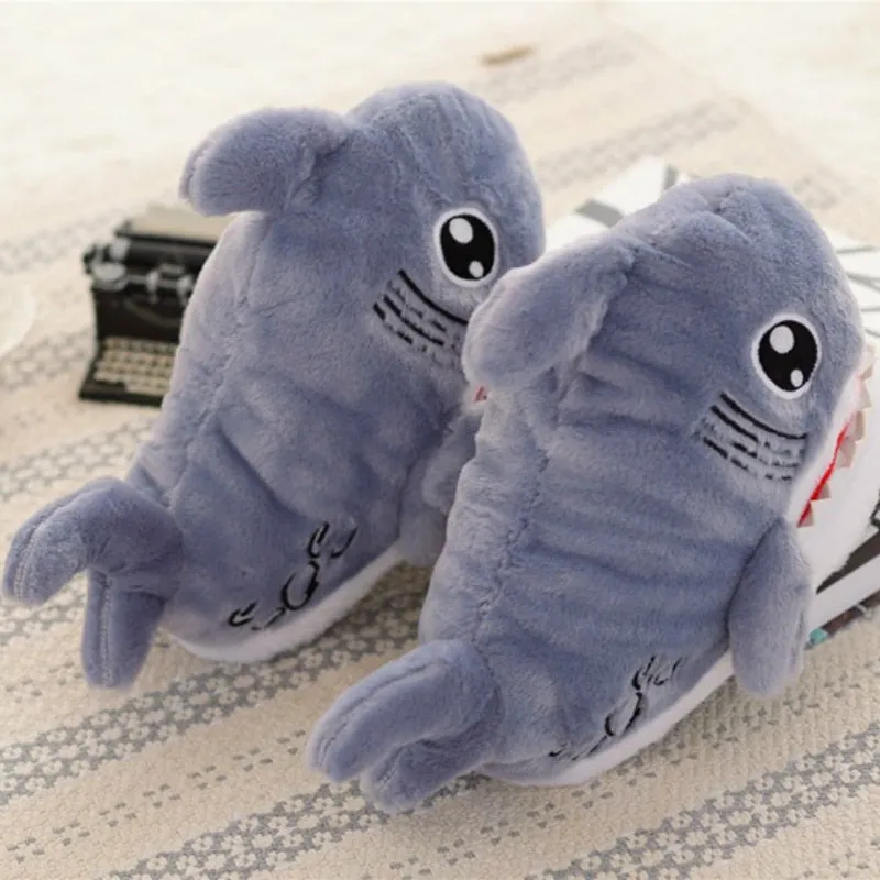 Shark Slippers Warm Soft Bottom Home House Indoor Floor Shark Shape