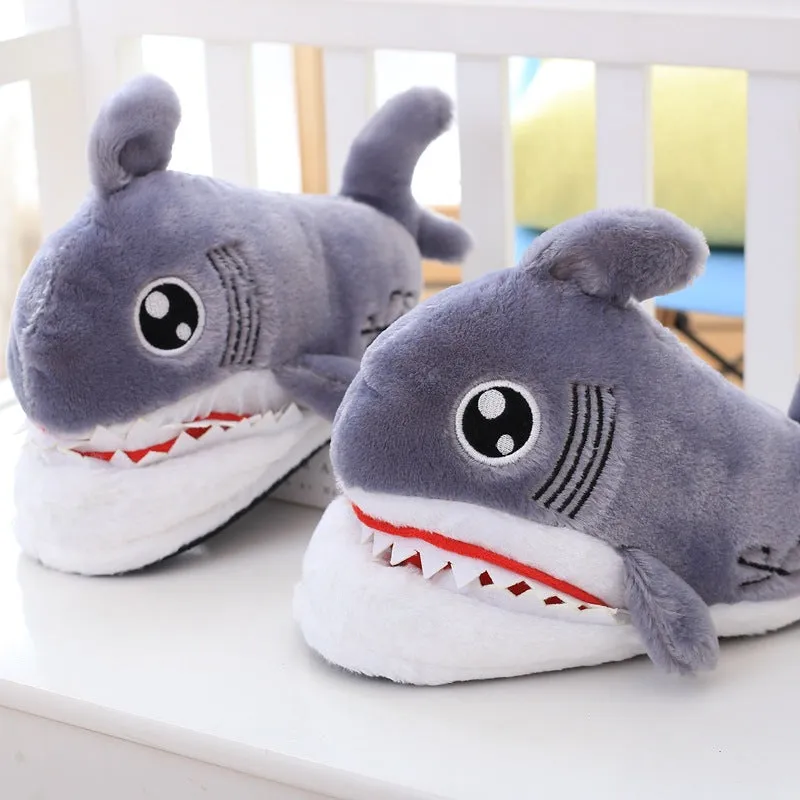 Shark Slippers Warm Soft Bottom Home House Indoor Floor Shark Shape