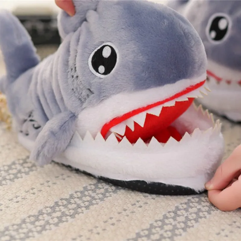 Shark Slippers Warm Soft Bottom Home House Indoor Floor Shark Shape