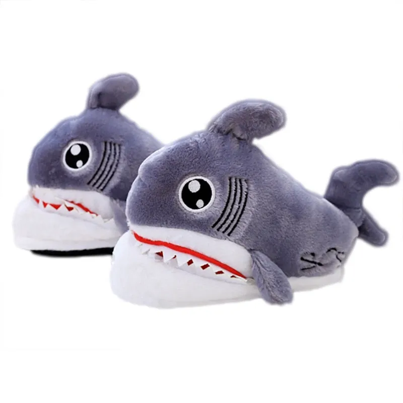 Shark Slippers Warm Soft Bottom Home House Indoor Floor Shark Shape