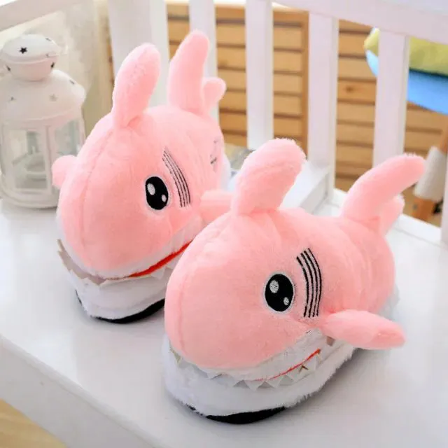 Shark Slippers Warm Soft Bottom Home House Indoor Floor Shark Shape