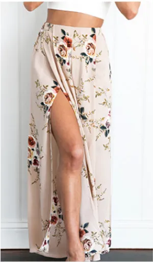 Side Split Wide Leg  Boho Long Pants