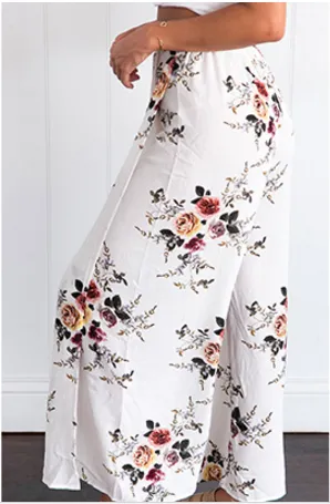 Side Split Wide Leg  Boho Long Pants