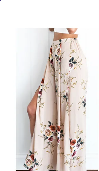 Side Split Wide Leg  Boho Long Pants