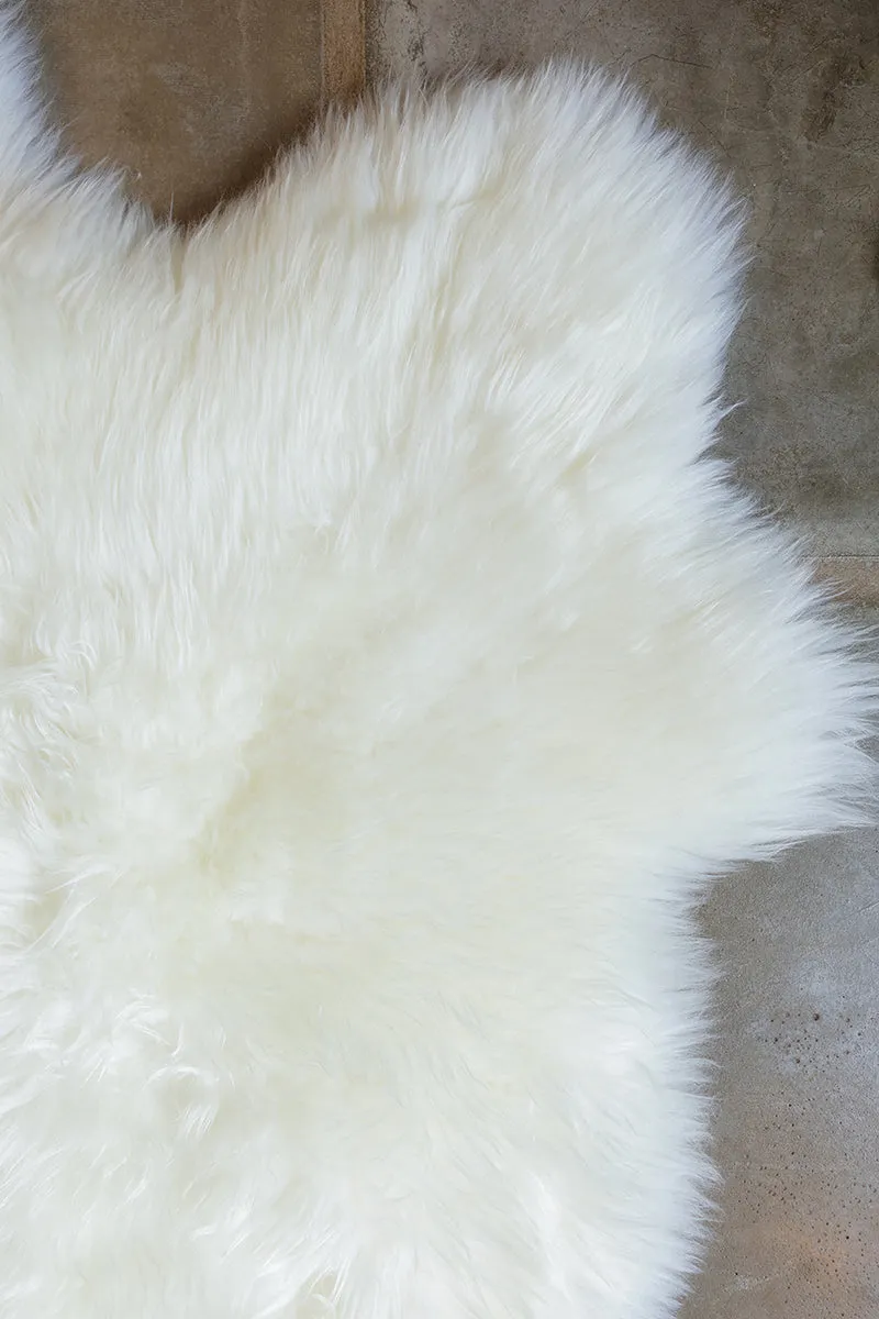 Single Sheepskin Rug  - White (2.5´x 3.5´)
