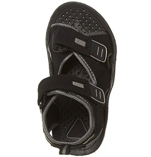 Skysole Boys Adjustable Strap Sandals, Black/Grey