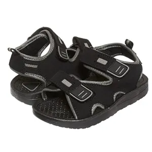 Skysole Boys Adjustable Strap Sandals, Black/Grey