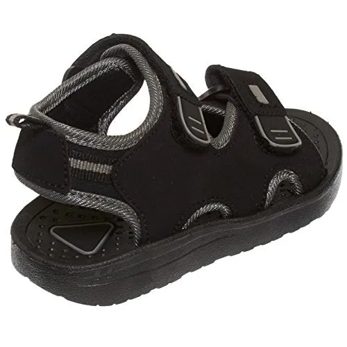 Skysole Boys Adjustable Strap Sandals, Black/Grey