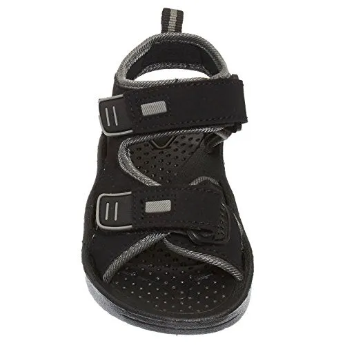 Skysole Boys Adjustable Strap Sandals, Black/Grey