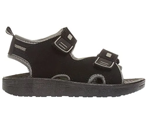 Skysole Boys Adjustable Strap Sandals, Black/Grey